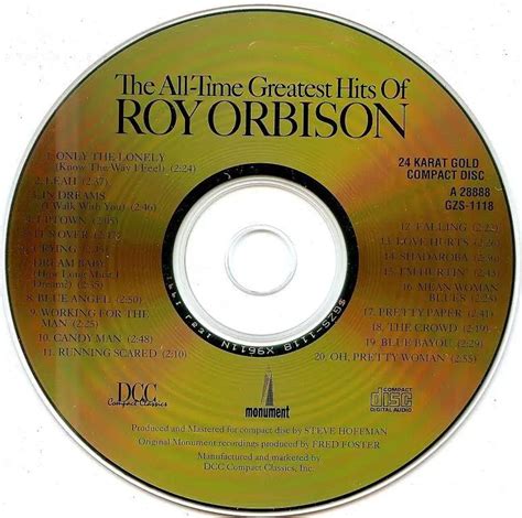 Roy Orbison The All Time Greatest Hits Of Roy Orbison 1972 1997