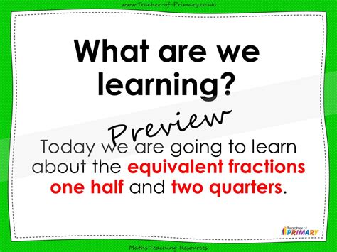 Equivalent Fractions Year 2 Teaching Resources