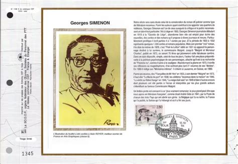 2911 FEUILLET CEF SUR SOIE 1er JOUR 1994 GEORGES SIMENON EUR 2 00