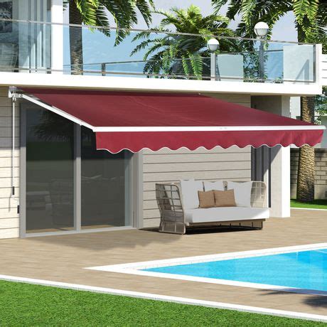 Outsunny X Patio Manual Retractable Sun Shade Awning Patio Ideas