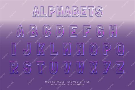 Premium Vector Vector Gradient Typography 3d Render Alphabet Editable