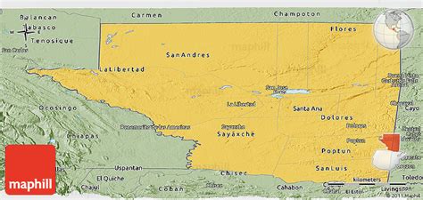 Savanna Style Panoramic Map Of Peten
