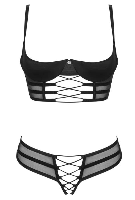 Sexy Black Cupless Crotchless Lingerie Set Lingerie Seduction