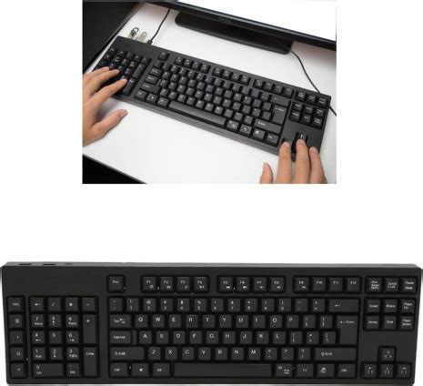 Left Handed Keyboard, Ergonomic Layout Office Keyboard with 2 USB ...