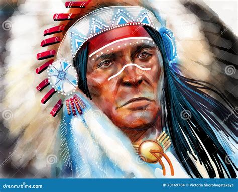 Native American Warrior Painting Stock Illustrations 407 Native