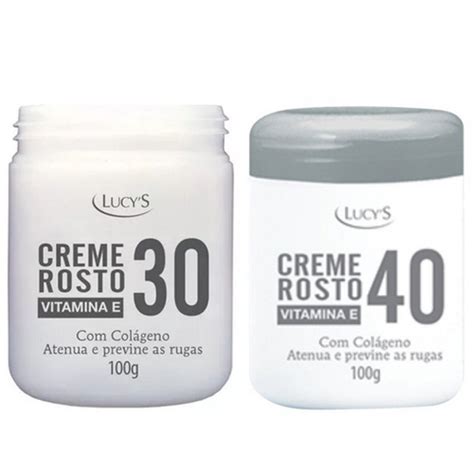 Creme Anti Rugas Rosto Vitamina E Colágeno 30 40 Anos Lucys 100 G no