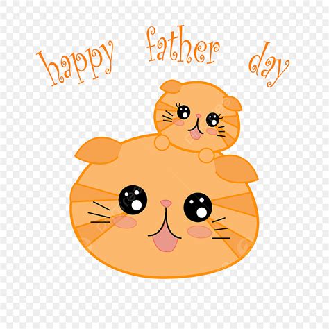 Happy Fathers Day Vector Png Images Happy Father Day With Cat Ikon