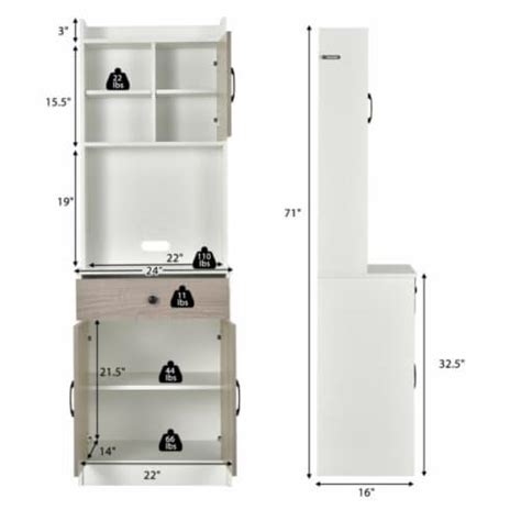 Hivvago Door Inch Kitchen Buffet Pantry Storage Cabinet With Hutch