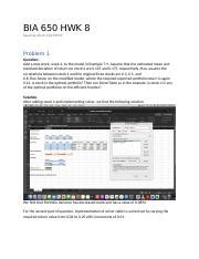 HWK8 SaumyaShah 10474915 Docx BIA 650 HWK 8 Saumya Shah 10474915
