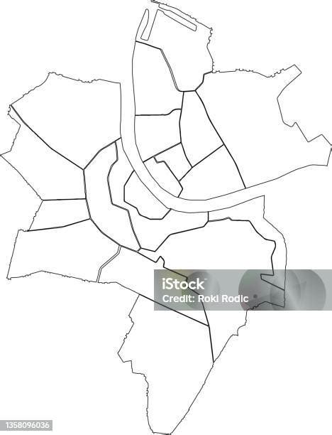 Blank White Districts Map Of Basel Switzerland Stock Illustration Download Image Now Asphalt