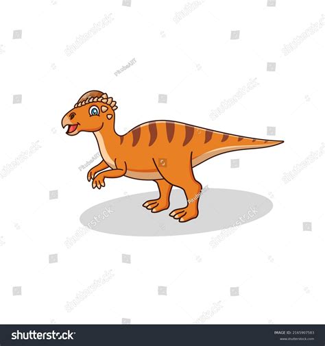 Cute Pachycephalosaurus Cartoon Vector Illustration Stock Vector