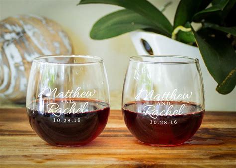 Custom Engraved Stemless Red Wine Glass From Engravemethis