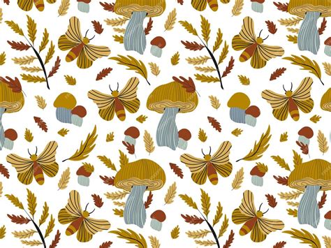 Premium Vector Seamless Autumn Pattern With Mushrooms Vector Illustration