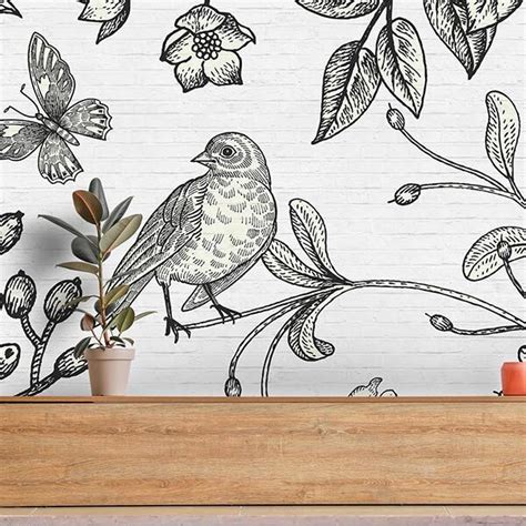 Sparrows Birds And Leaves Wall Mural Sr 822787 Chennai Blinds