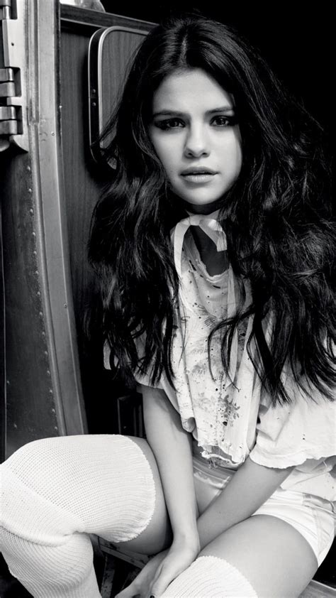 1080x1920 selena gomez, celebrities, music, girls, monochrome, black ...