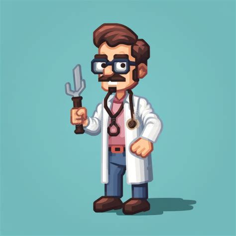 Vintage Pixel Art Doctor A Retro Inspired Character With A Modern