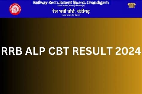 RRB ALP CBT Result 2024 Declared Assistant Loco Pilot Technician