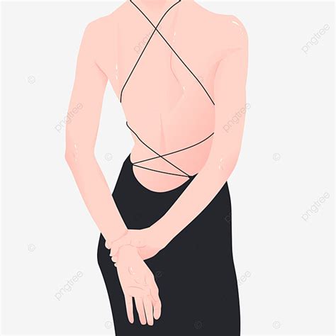 Vestido Sin Espalda Mujer Ilustración Vektor Png PNG Vestido Caliente