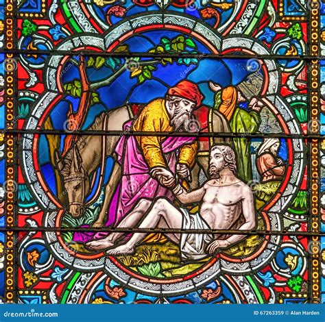 Good Samaritan Stained Glass Window Stock Photo - Image: 67263359
