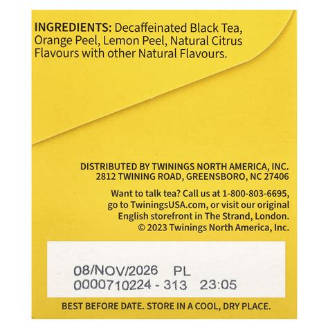 Twinings Flavoured Black Tea Lady Grey Decaffeinated Tea Bags