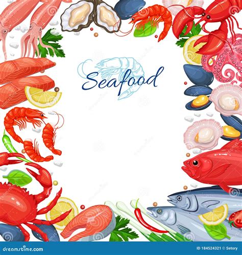 Seafood Menu Design Stock Vector Illustration Of Prawn