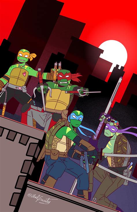 Tmnt Au Poster 1 Flat Colours By Zepineappleze On Deviantart