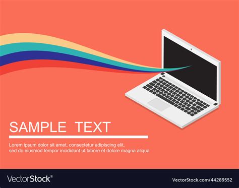 Infographic design with realistic laptop computer Vector Image