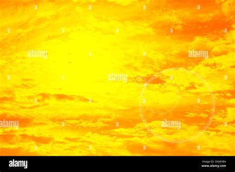 Orange Sky With Clouds During Hot Summer Weather Stock Photo Alamy