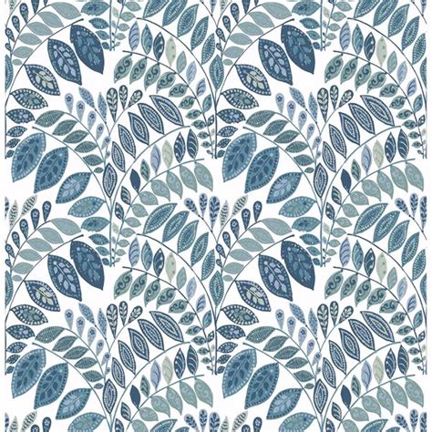 Fiddlehead Blue Botanical Wallpaper By A Street Prints