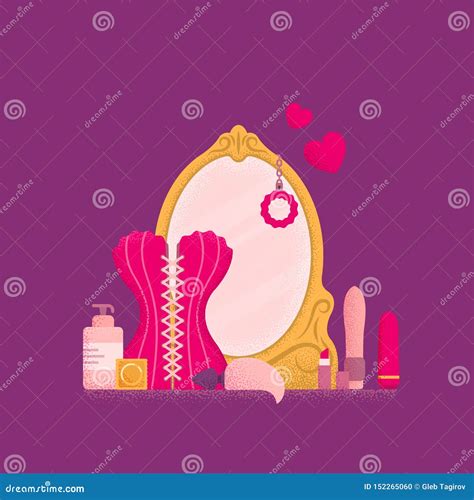 Dressing Table With Mirror Stock Vector Illustration Of Vector