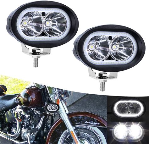 Amazon Ourbest Led Fog Light With Halo Ring Oval Led Motorcycle