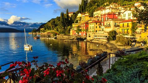 4k Sunlight Lake Como Lake Italy Nature Sunset Hd Wallpaper