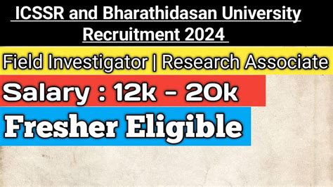 Icssr Recruitment Bharathidasan University Vacancy Youtube