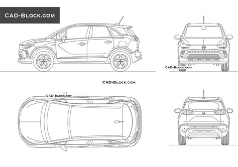 Opel Crossland X Cad Blocks Vector Dwg File