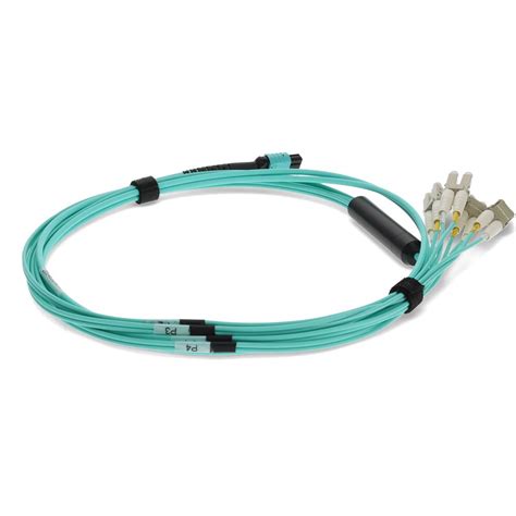 3m Mpo Female To 4xlc Male 8 Strand Aqua Om3 Duplex Lszh Lomm Fanout Cable Your Fiber