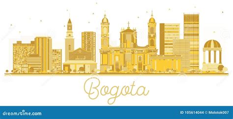 Bogota Colombia City Skyline Golden Silhouette. Stock Vector - Illustration of silhouette, gold ...