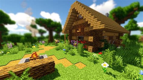 Wooden Cottage Starter Home Minecraft Buildings Logs Log Cabin