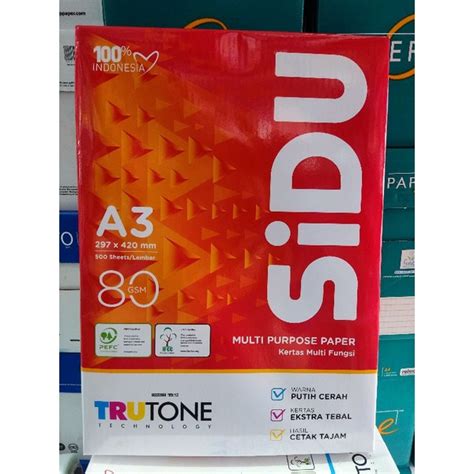 Jual Kertas HVS A3 80 Gram SIDU Shopee Indonesia