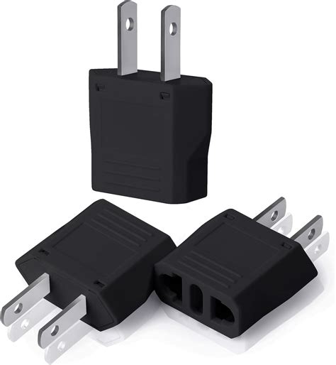 Amazon Bates Europe To Us Plug Adapter Pack Black European