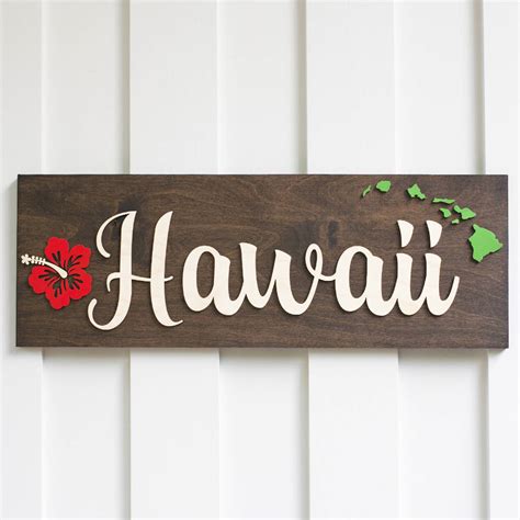 Hawaii Sign Hawaii Hawaiian Islands Rustic Sign Wood