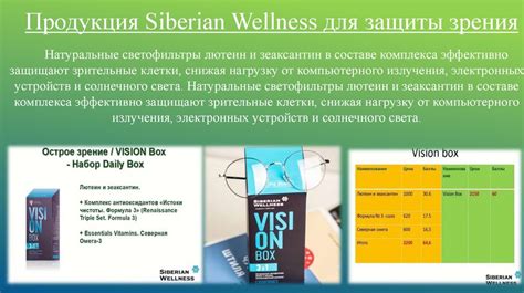 Сибирское здоровье Продукция Siberian Wellness для защиты зрения