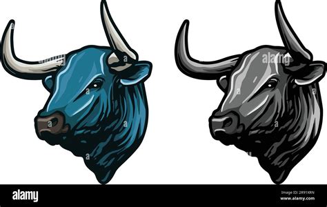 Bull Face Illustration Wild Face Vector Stock Vector Image Art Alamy