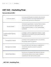 MKT 340 Marketing Final Flashcards Quizlet Pdf Social Science