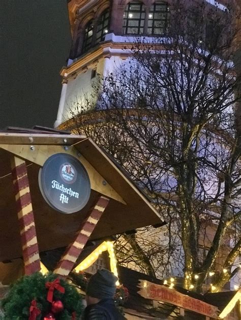 Füchschen Alt stall at Düsseldorf Christmas market Burgplatz square