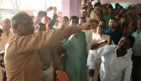 Chattisgarh Cm Baghel Gets Whipped As Part Of Ritual On Gauri Gaura Puja