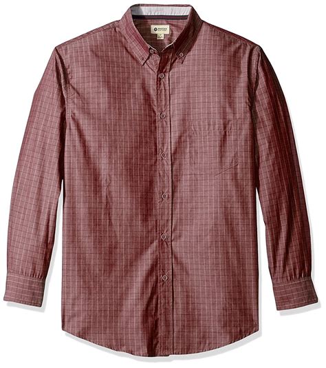 Mens Long Sleeve Mini Windowpane Woven Shirt Ice Wine Cd12mcizpxv