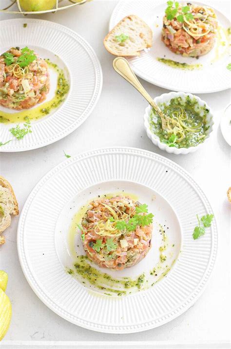 Zalm Tartaar Met Citroen Kruidenolie The Lemon Kitchen