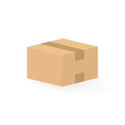 Closed Cardboard Box Taped Up Mockup Royalty Free Vector