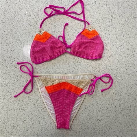 Rare Victoria Secret Crochet Bikini Set Gem