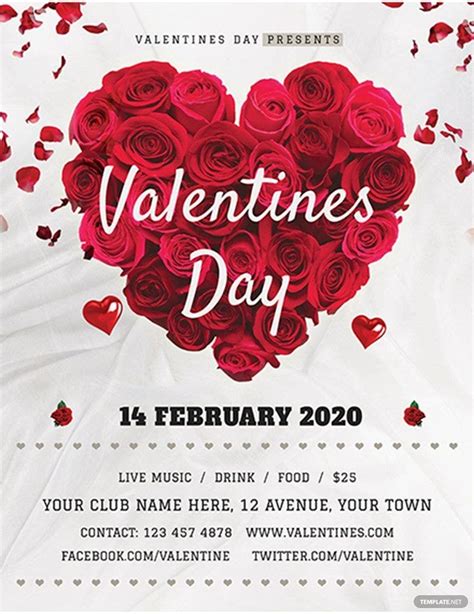 Valentine's Day Rose Flyer Template in Word, Publisher, Pages, Google ...